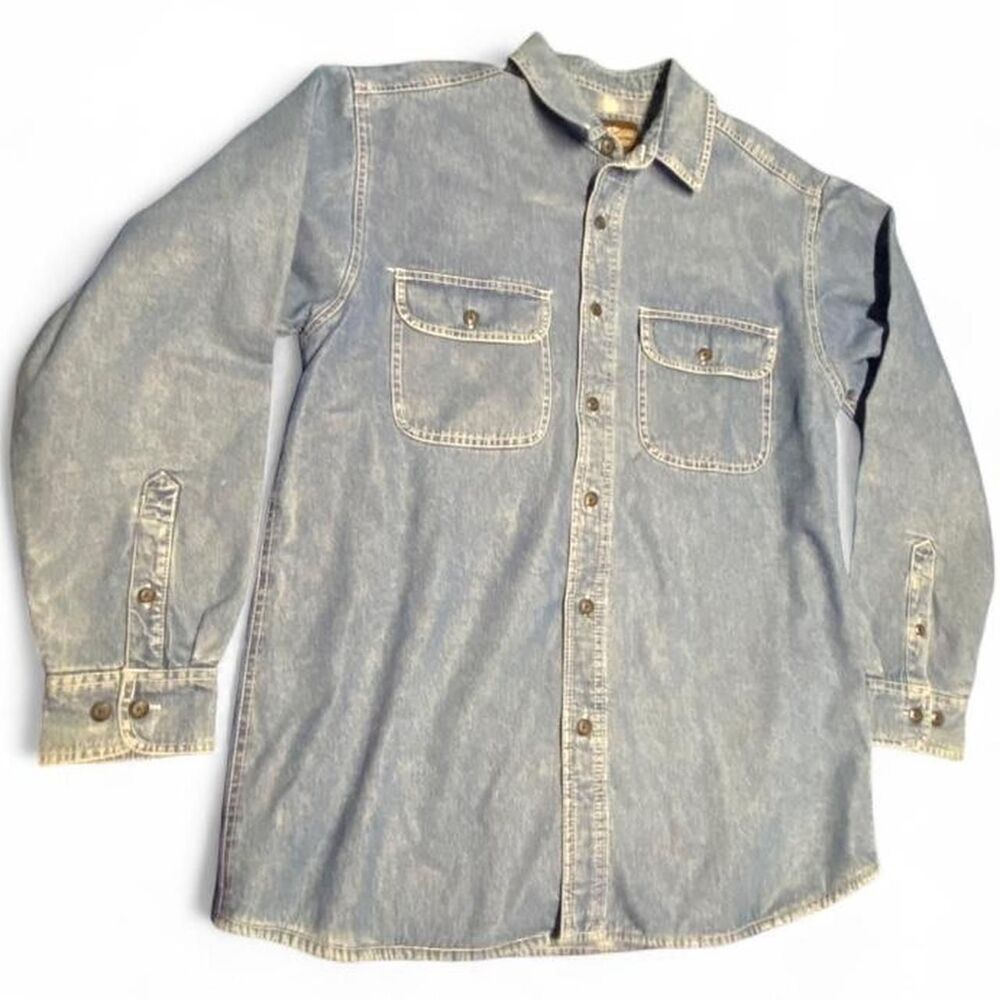 Levi's blue denim button up flannel Size M